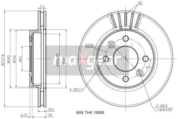 MAXGEAR Bremsscheibe