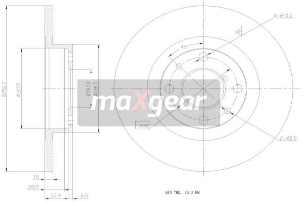MAXGEAR Bremsscheibe