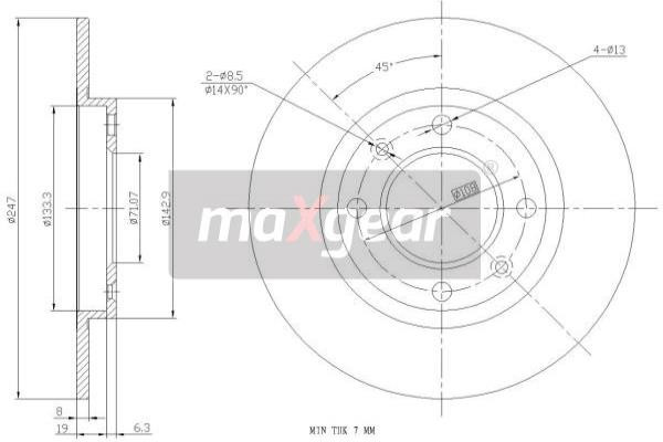 MAXGEAR Bremsscheibe