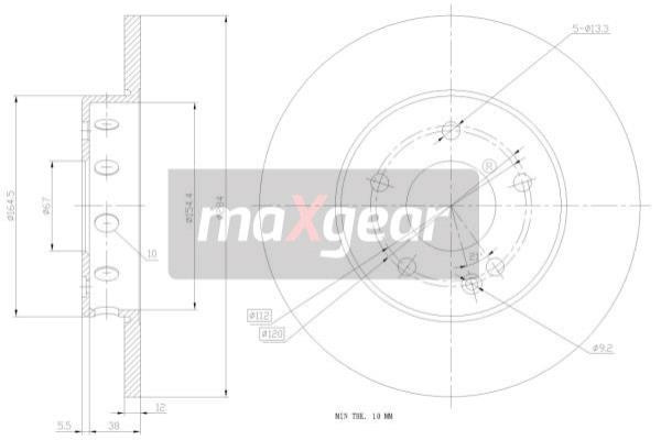 MAXGEAR Bremsscheibe