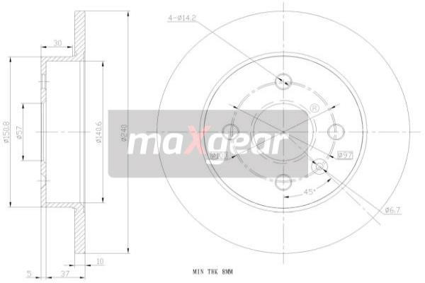 MAXGEAR Bremsscheibe