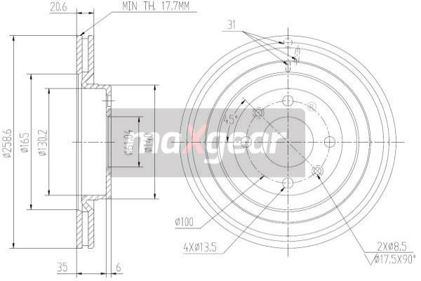 MAXGEAR Bremsscheibe