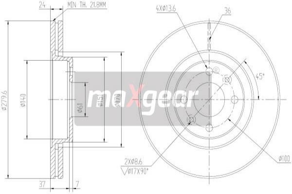 MAXGEAR Bremsscheibe