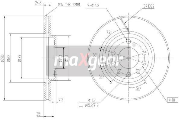 MAXGEAR Bremsscheibe