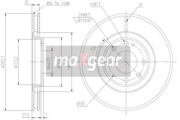 MAXGEAR Bremsscheibe