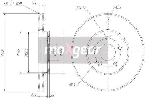 MAXGEAR Bremsscheibe