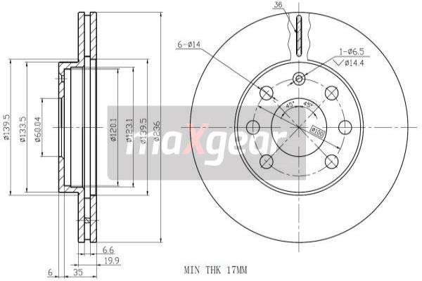 MAXGEAR Bremsscheibe