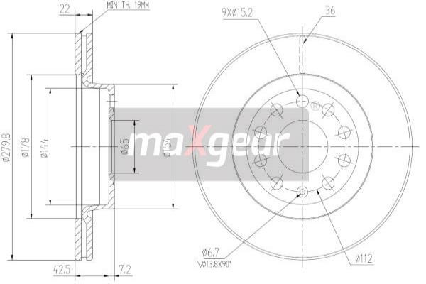 MAXGEAR Bremsscheibe
