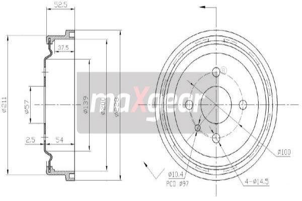 MAXGEAR Bremstrommel