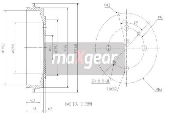MAXGEAR Bremstrommel