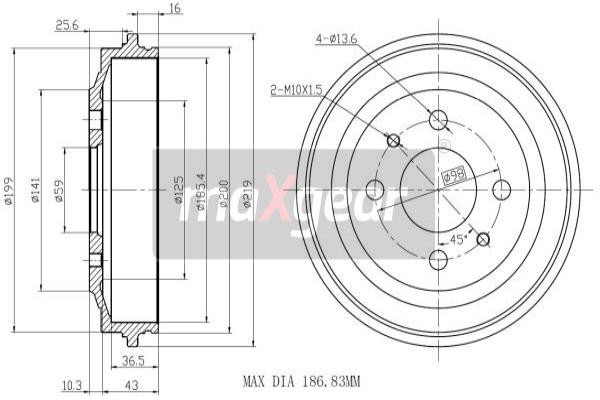 MAXGEAR Bremstrommel