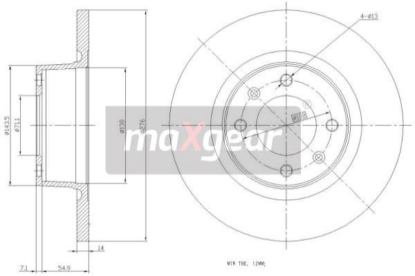 MAXGEAR Bremsscheibe