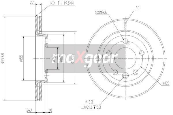 MAXGEAR Bremsscheibe
