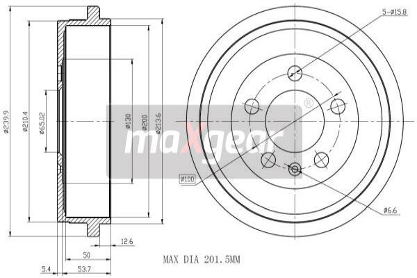 MAXGEAR Bremstrommel