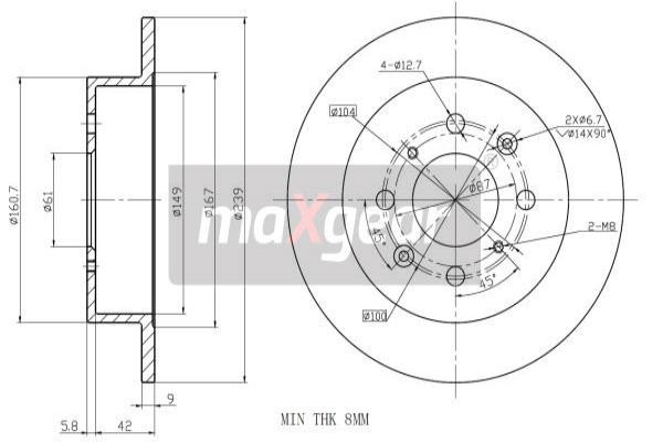 MAXGEAR Bremsscheibe