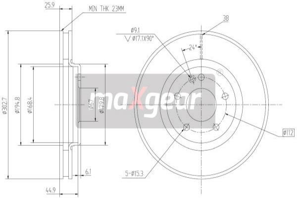 MAXGEAR Bremsscheibe
