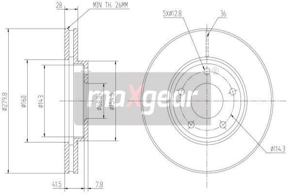 MAXGEAR Bremsscheibe