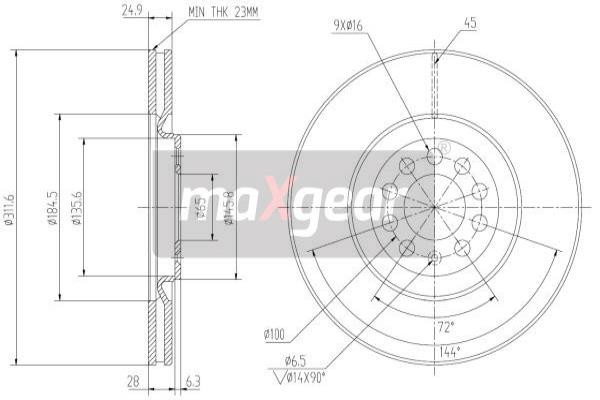 MAXGEAR Bremsscheibe