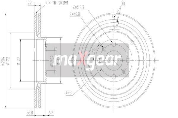 MAXGEAR Bremsscheibe