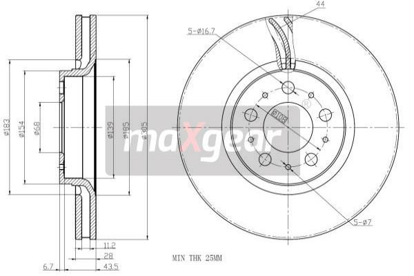 MAXGEAR Bremsscheibe