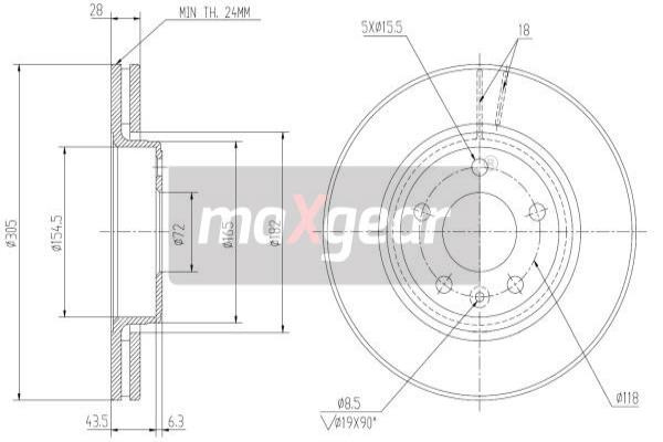 MAXGEAR Bremsscheibe