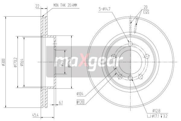 MAXGEAR Bremsscheibe