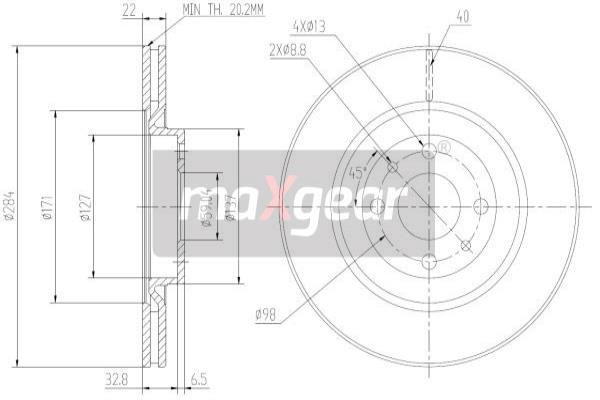 MAXGEAR Bremsscheibe