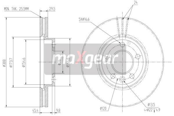 MAXGEAR Bremsscheibe