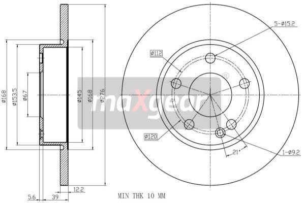MAXGEAR Bremsscheibe