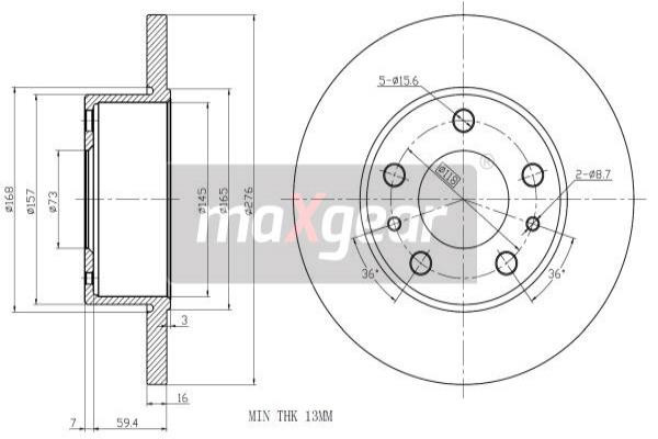 MAXGEAR Bremsscheibe