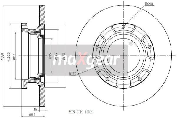 MAXGEAR Bremsscheibe