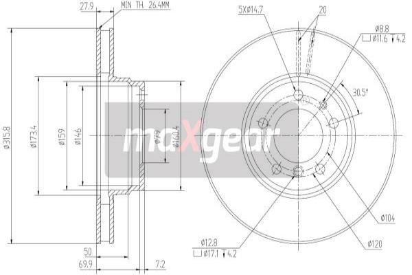 MAXGEAR Bremsscheibe