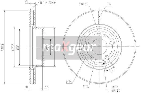 MAXGEAR Bremsscheibe