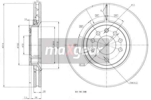 MAXGEAR Bremsscheibe