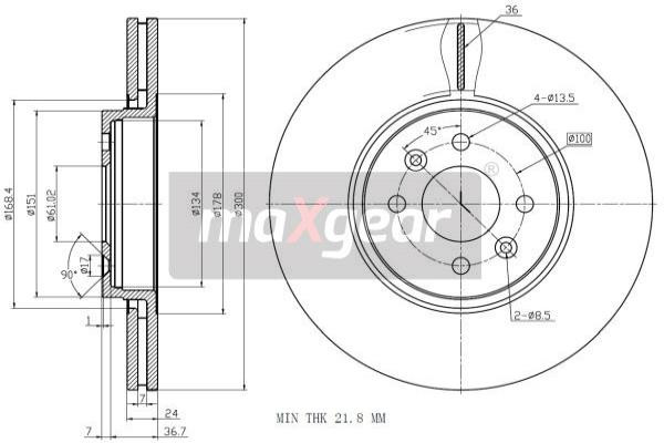 MAXGEAR Bremsscheibe