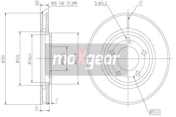 MAXGEAR Bremsscheibe