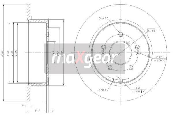 MAXGEAR Bremsscheibe
