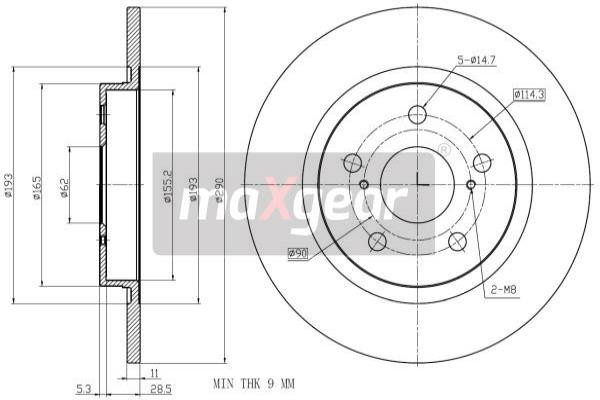 MAXGEAR Bremsscheibe