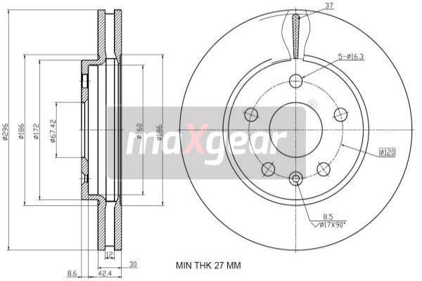 MAXGEAR Bremsscheibe