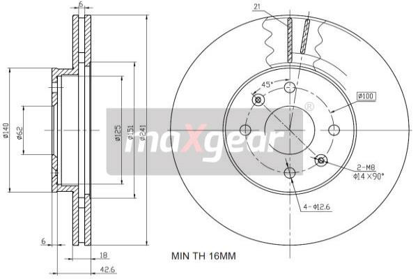 MAXGEAR Bremsscheibe