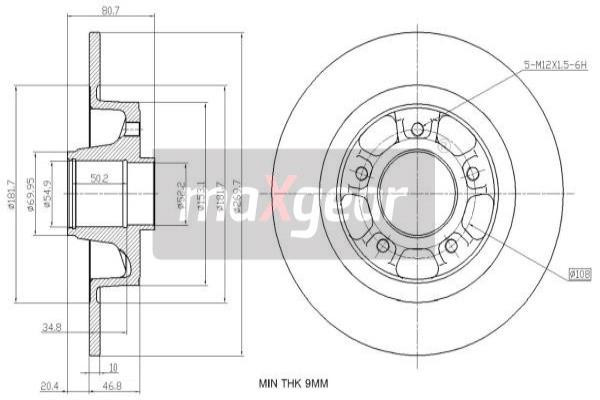 MAXGEAR Bremsscheibe