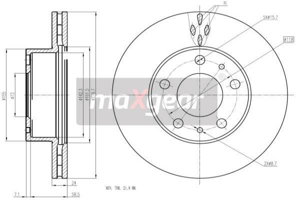 MAXGEAR Bremsscheibe