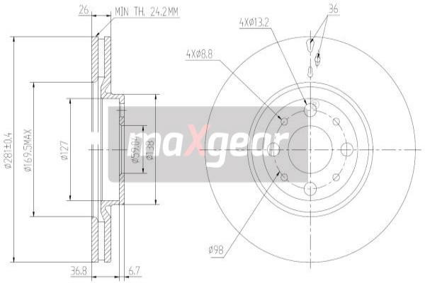 MAXGEAR Bremsscheibe