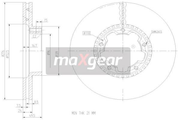 MAXGEAR Bremsscheibe