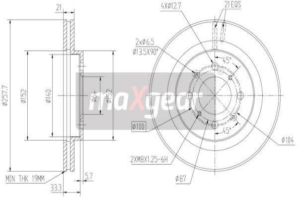 MAXGEAR Bremsscheibe
