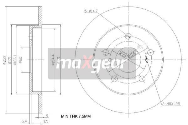 MAXGEAR Bremsscheibe
