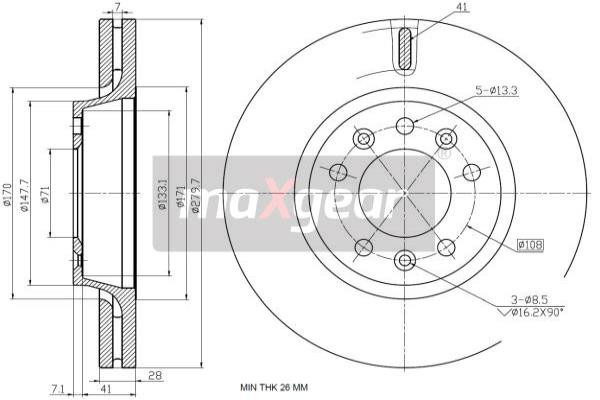 MAXGEAR Bremsscheibe