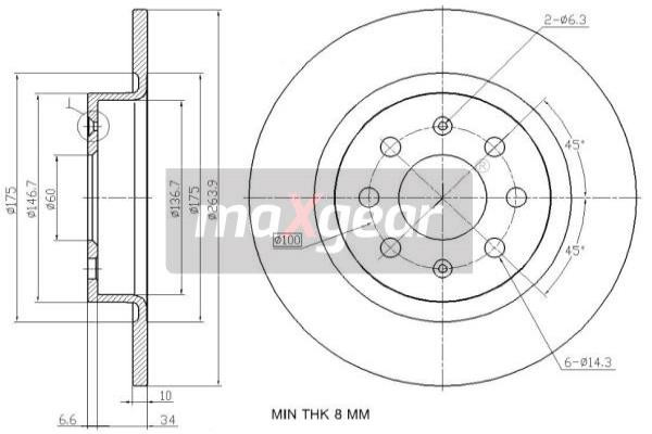 MAXGEAR Bremsscheibe