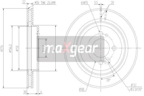 MAXGEAR Bremsscheibe