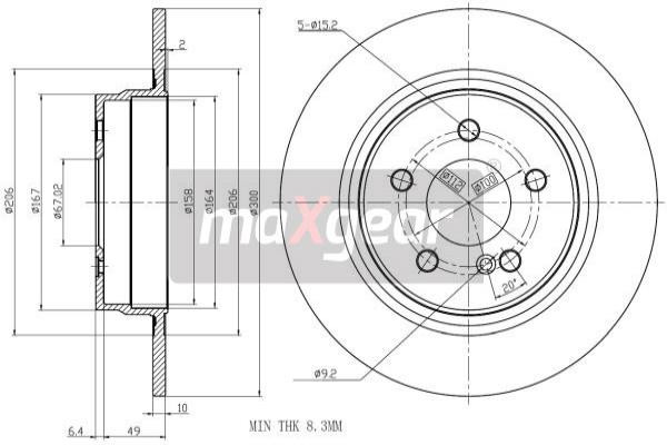 MAXGEAR Bremsscheibe